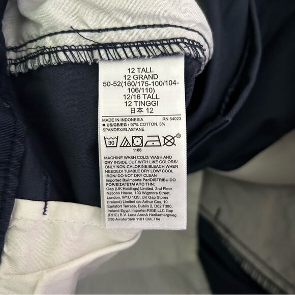 Gap High Rise Girlfriend Khakis in Vintage Navy Size 12 Tall New - Picture 10 of 11